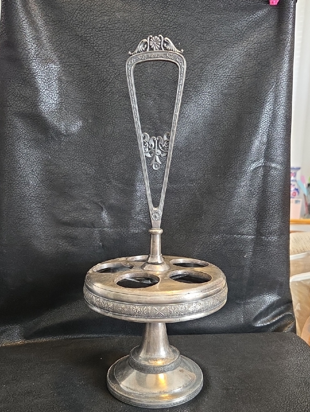 Antique 19th Century Meriden Britannia Silverplated Condiment Spinner